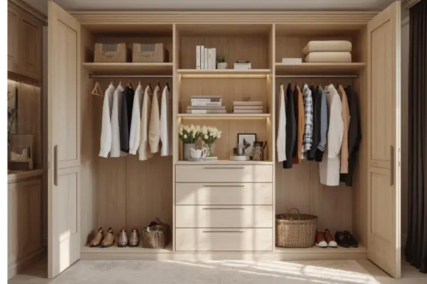 Como organizar guarda roupa de casal em quarto pequeno sem brigas por espaço